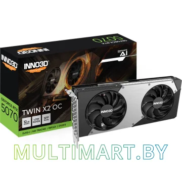 Видеокарта Inno3D GeForce RTX 5070 Twin X2 OC 12GB GDDR7 (N50702-12D7X-195064N) картинка 2